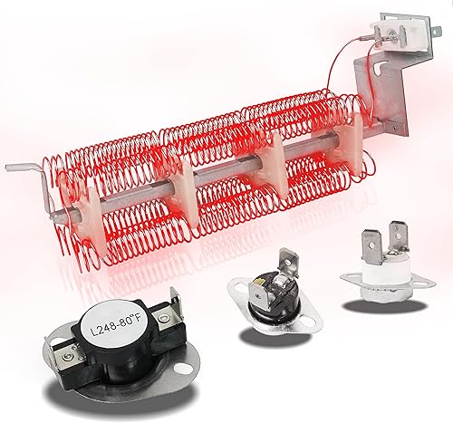 LA-1044 LA1044 Elemento calefactor para secadora y fusible de termostato de secadora LA-1053 sustituye a Maytag PYE2300AYW PYET244AYW PYET344AYW