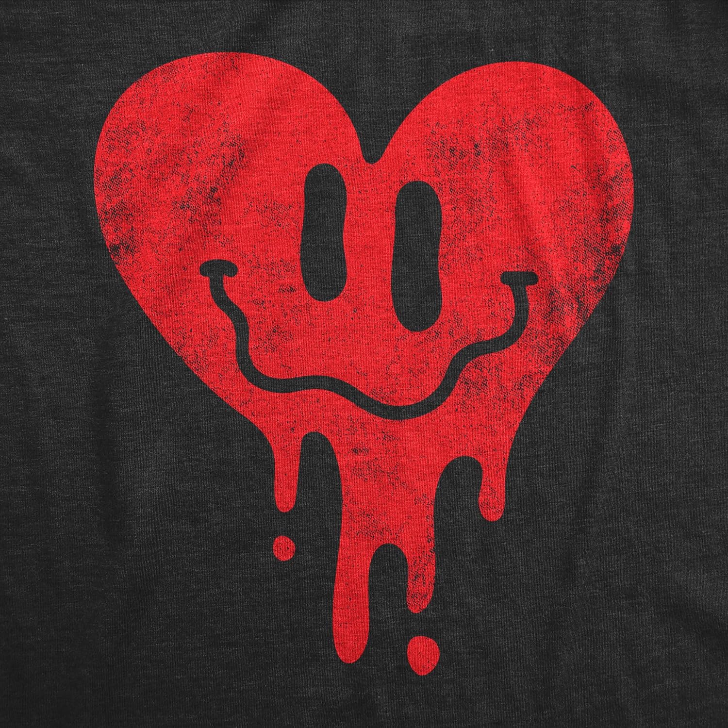 Womens Dripping Heart Face T Shirt Funny Valentines Day Melting Hearts Joke Tee for Ladies - Image 3