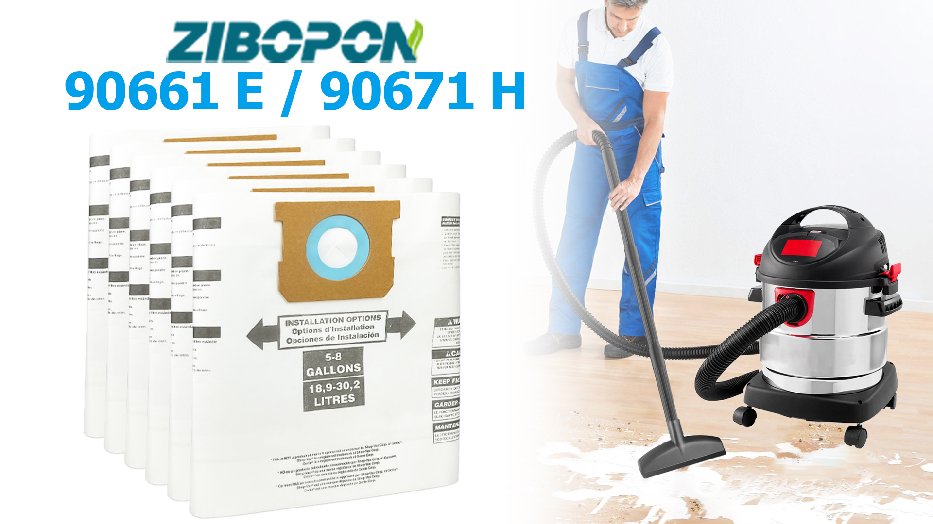 6 Pack 90661 Type E / 90671 Type H Filter Bags Compatible