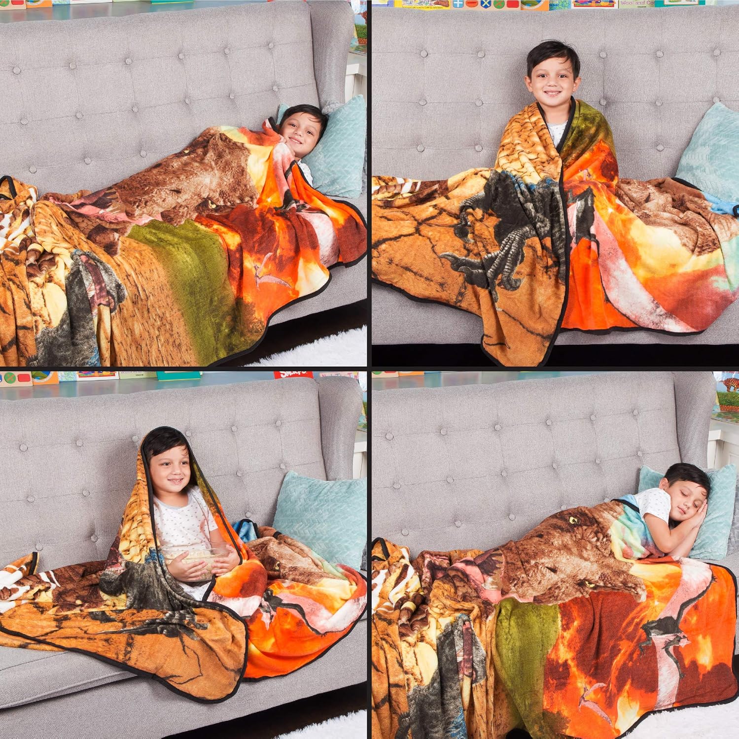 Franco A48848 Kids Bedding Super Soft Plush Blanket, Twin/Full Size 62" x 90", Jurassic World