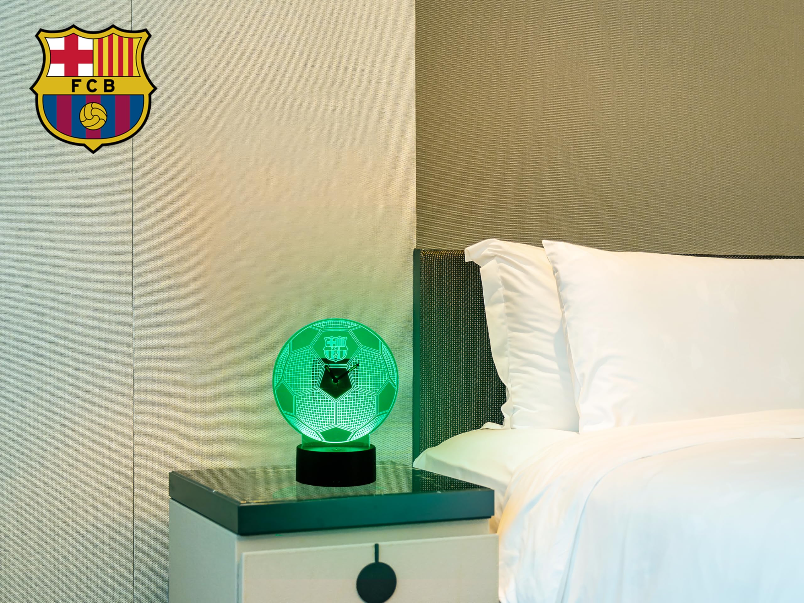 FC Barcelona Despertador con Luz Metacrilato Transparente Producto Oficial