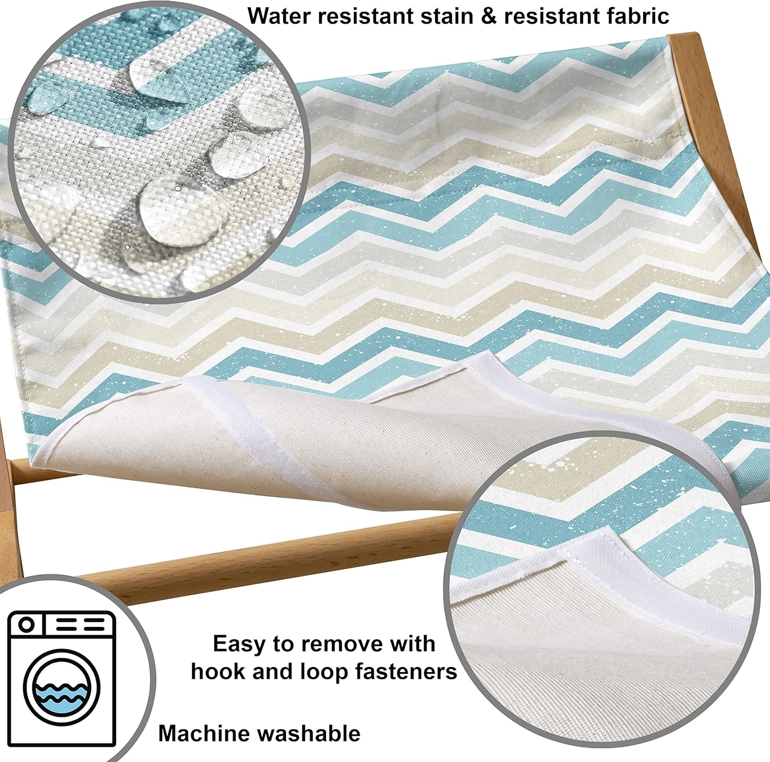 review Lunarable Aqua Pet Hammock, Grunge Abstract Zig Zag Borders Chevron Geometrical Details, Bed for Kittens Canopy with Durable Wooden Frame, 22