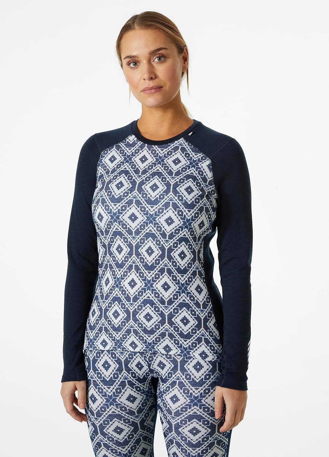 Helly-Hansen Womens LIFA Merino Midweight Graphic Crew Base Layer Shirt