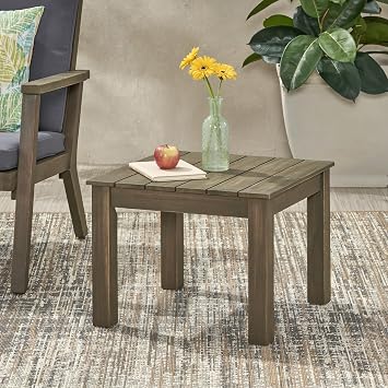 Yozma Modern Grey Side Table for Living Room ?Sturdy Stylish End Table with Storage Shelf, Sofa, Bedroom, Office ?Compact Space Saving Design