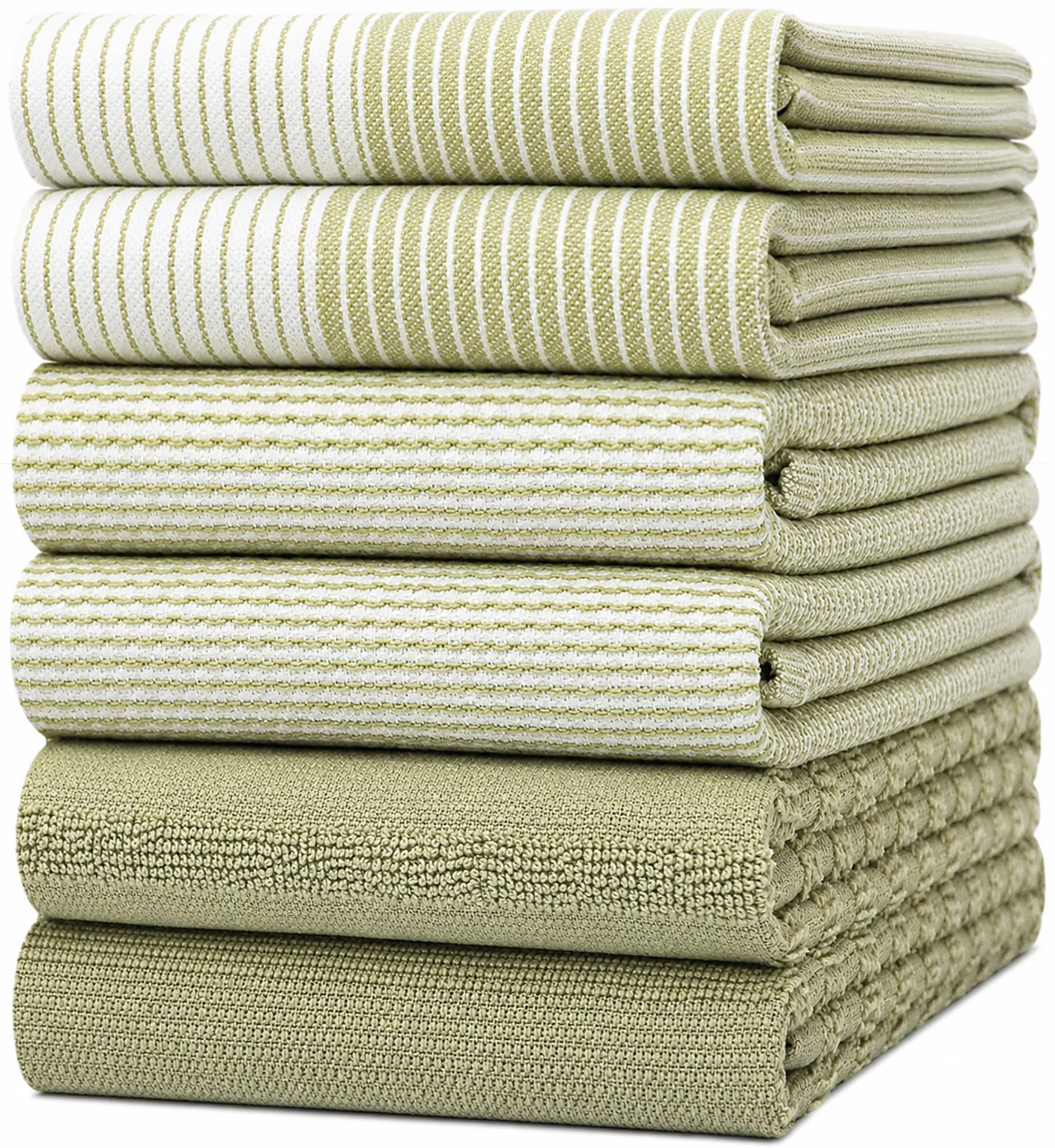 Premium Kitchen Towels 6 Pack 100% Cotton, 20"x28" Dish Towels - Sage