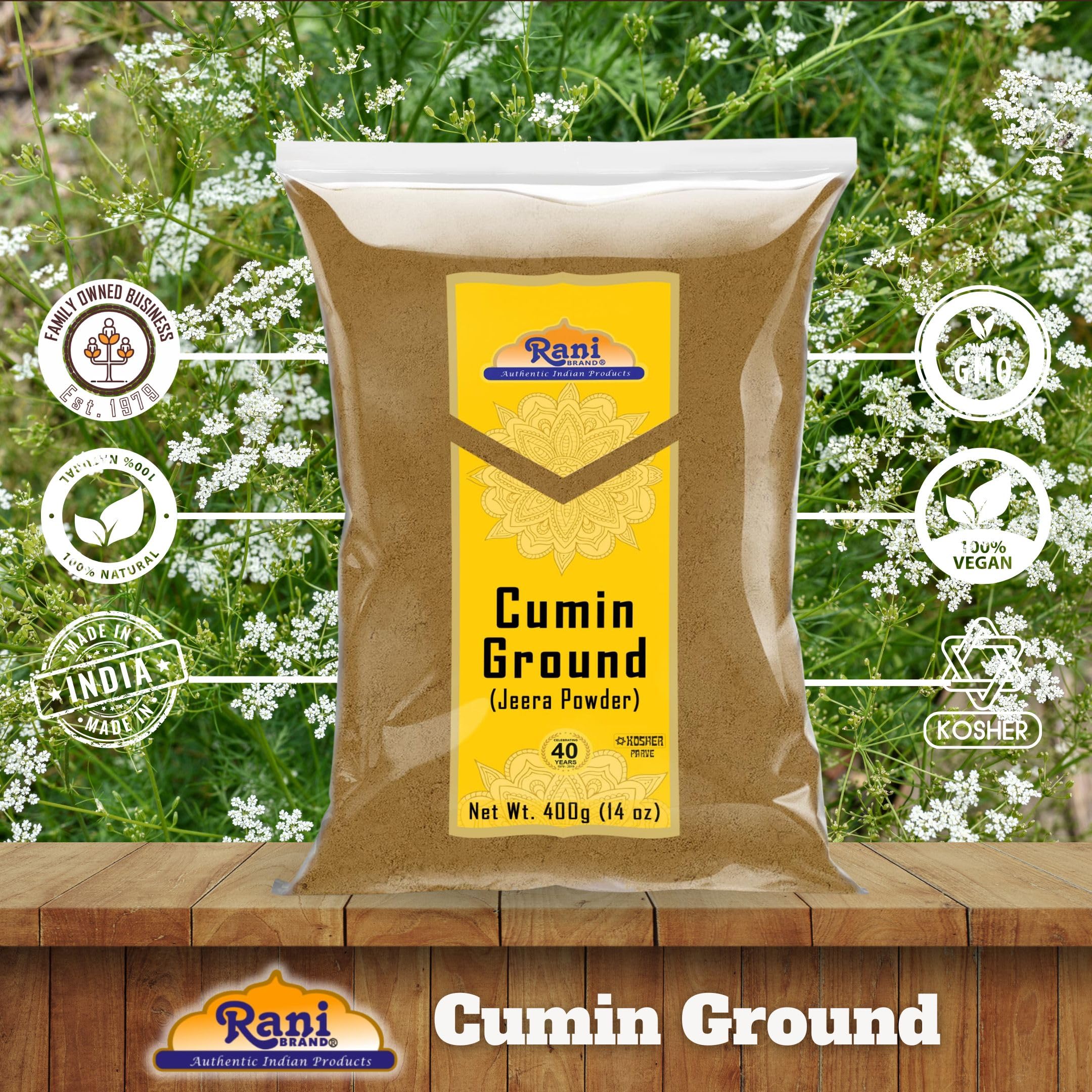 Rani Cumin (Jeera) Powder Spice 14oz (400g) ~ All Natural | Vegan | Gluten Friendly | NON-GMO | Kosher | Indian Origin