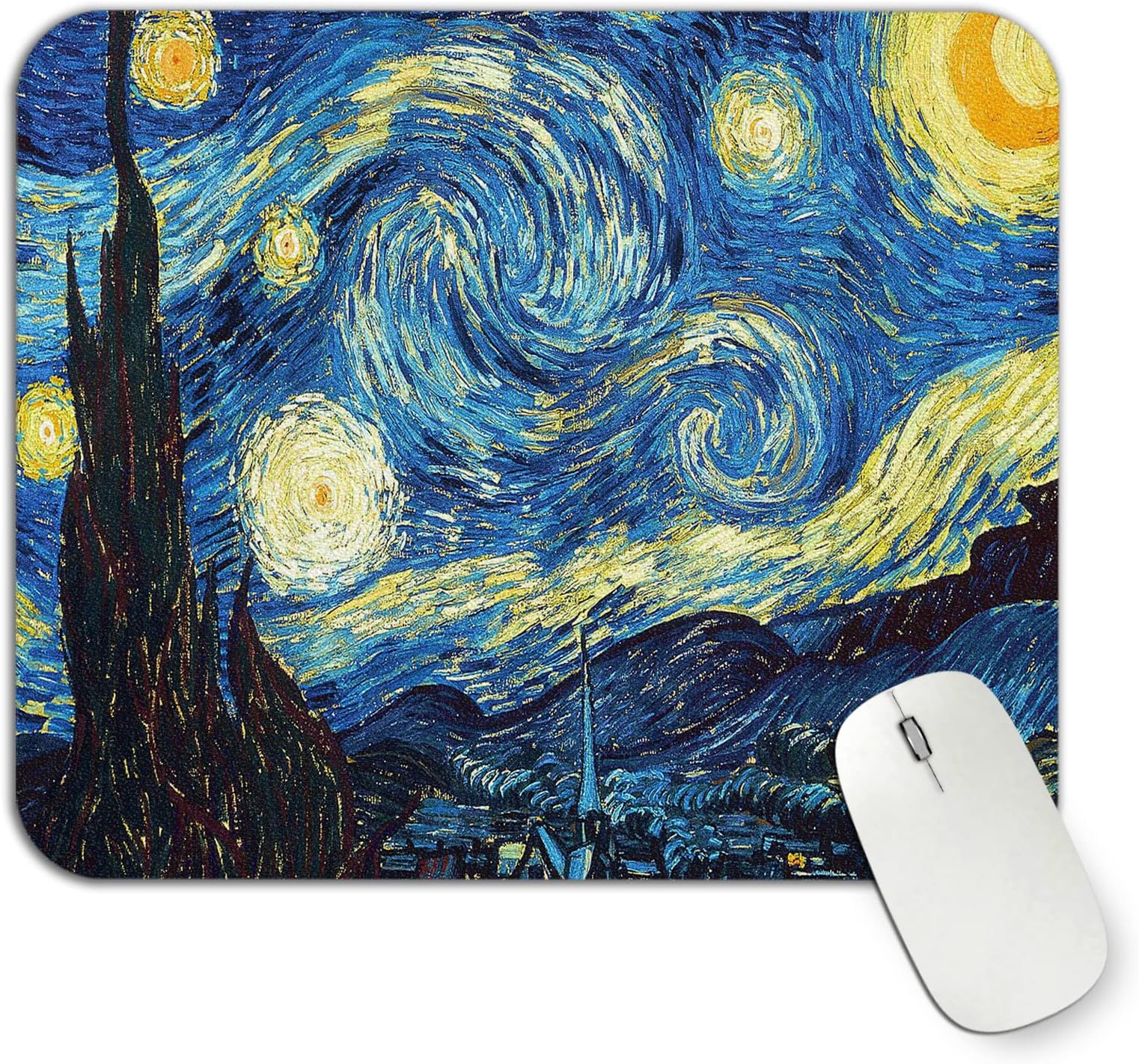 ToLuLu Square Mouse Pads, Personalized PU Leather Mouse Mat, Waterproof Ultra Smooth Mousepads, Non-Slip Suede Base Mouse Pads for Wireless Mouse Gaming Office Laptop Computer PC, Abstract Starry Sky