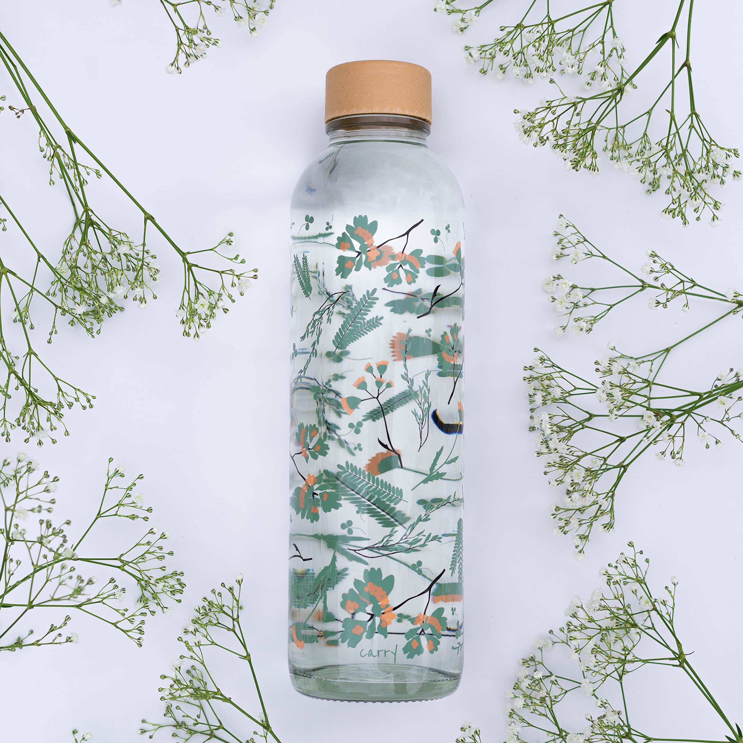 Carry Bottles Gourde en verre 0,7 l | Bouteille d'eau de sport | Sans BPA, anti-fuite et adaptée aux boissons gazeuses