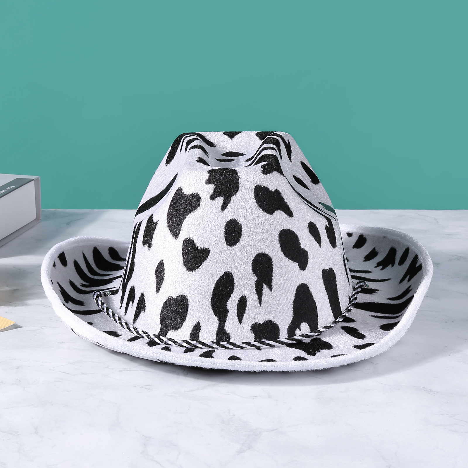3311 Cowboy Hat Fluffy Feather Trim Cowgirl Hat Women Adult Western Felt Cow Custom Rodeo Queen Feathered Cowgirl Hat main image 3