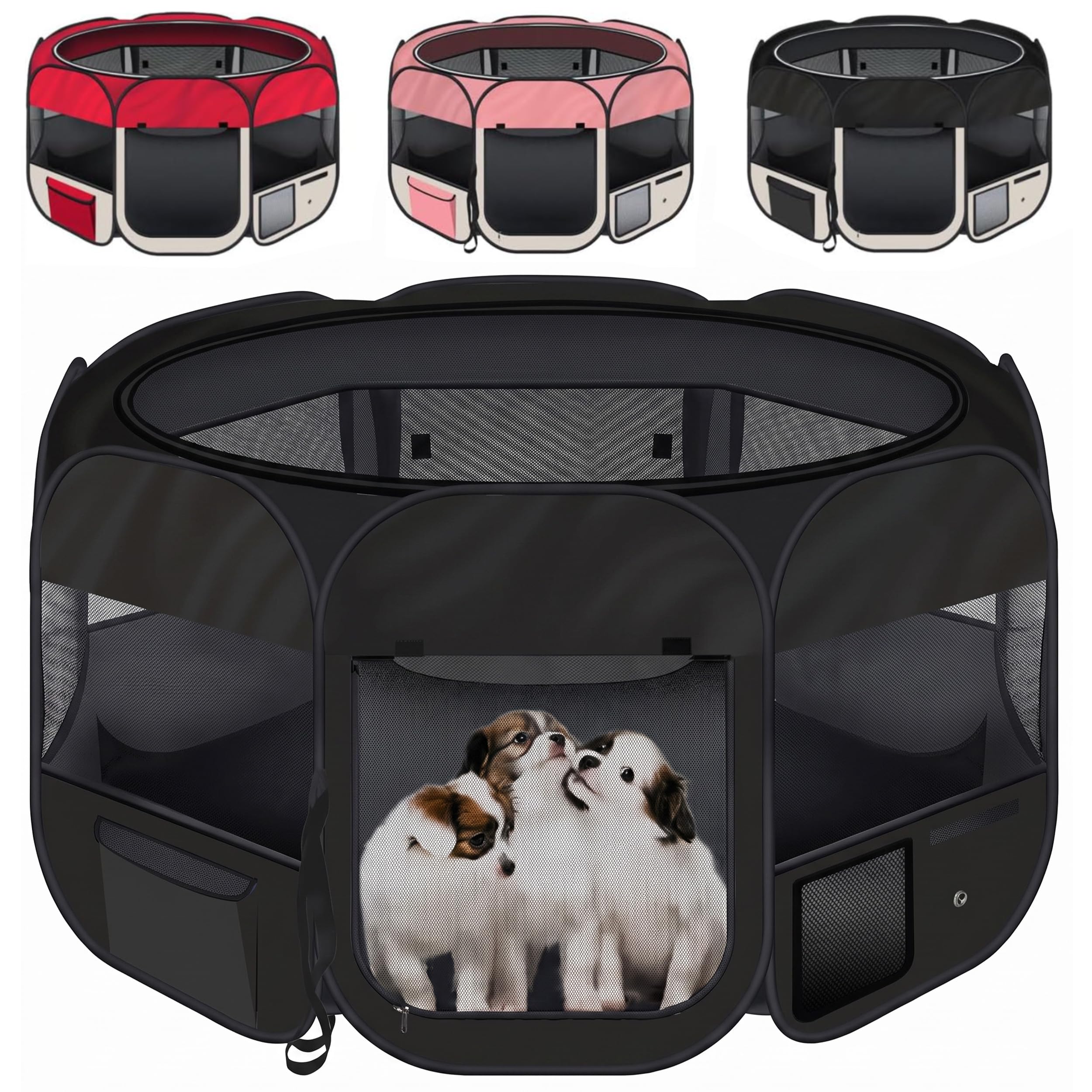 all Pets United® Welpenauslauf Indoor – XXL Laufstall für Hunde & Katzen | Faltbarer Freigehege-Laufstall für die Wohnung – Oxford-Gewebe, wasserfest, Pop-Up, 120 x 120 x 65 cm