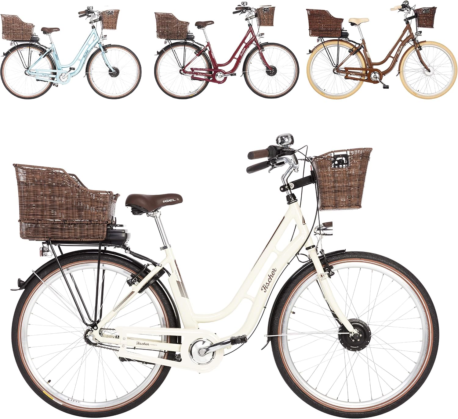Fischer - Bicicletta elettrica Retro ER 1804, 28 pollici, ruota anteriore  25 Nm, batteria 36 V : Sport e tempo libero