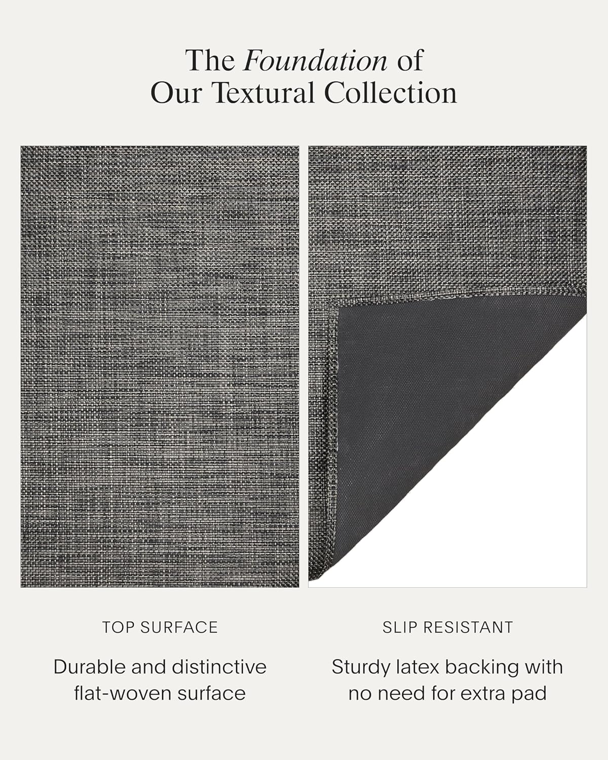 Chilewich Basketweave Rug - Premium Indoor/Outdoor Woven Mat for Entryway, Kitchen, Dining Room, Patio - Slip-Resistant Backing - Carbon - 30"x 106"