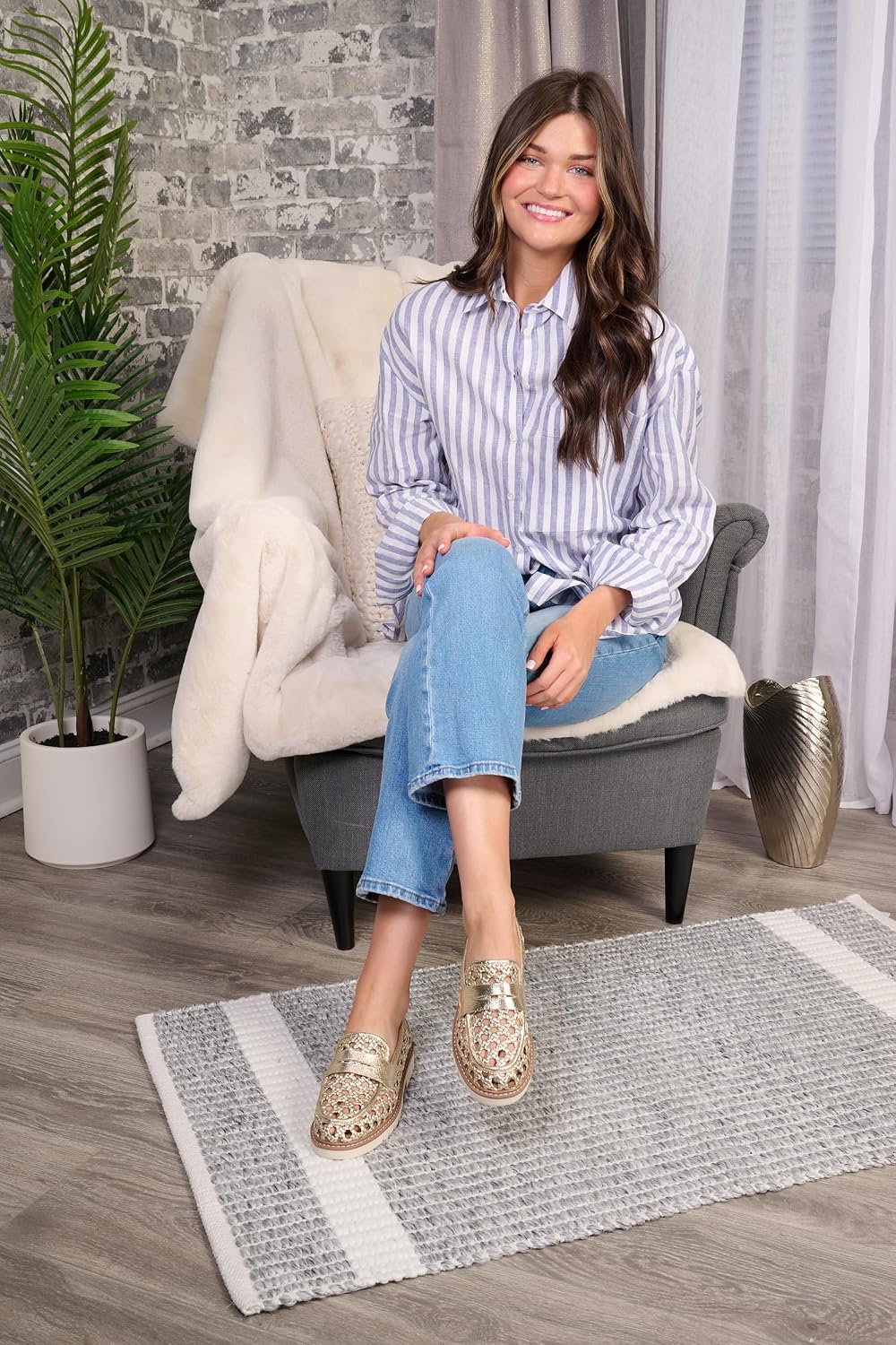 Corkys Footwear Hey Girl Women's So Put Together Loafer – Featuring a 1.5-Inch Heel, a Breathable and Woven Upper, and Corkys Signature EVA Cushioned Insole