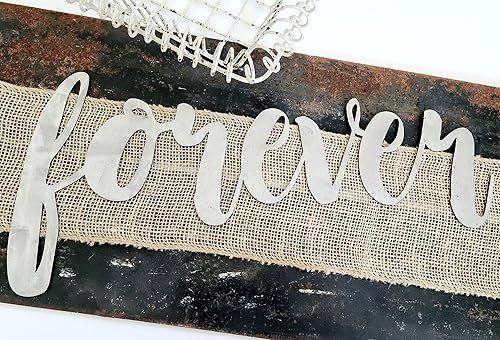 Miniatura 426 de Steel Metal Script Word Art - Various Sizes and Finishes (cheers Small 12.5x6", Raw, Unfinished Steel)