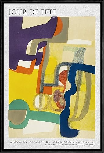 IDEA4WALL - Lienzo enmarcado con impresión de arte abstracto listo para colgar en la pared de la sala y habitación