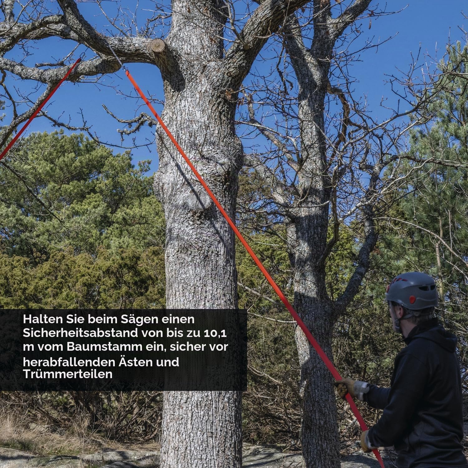 Nordic Pocket Saw Handkettensäge für hohe Äste - The Arborist V2-83 cm Doppelseitige Sägekette - 11m lange Nylonriemen & Aufbewahrungstasche - Kompakt Hochastschneider - Seilkettensäge