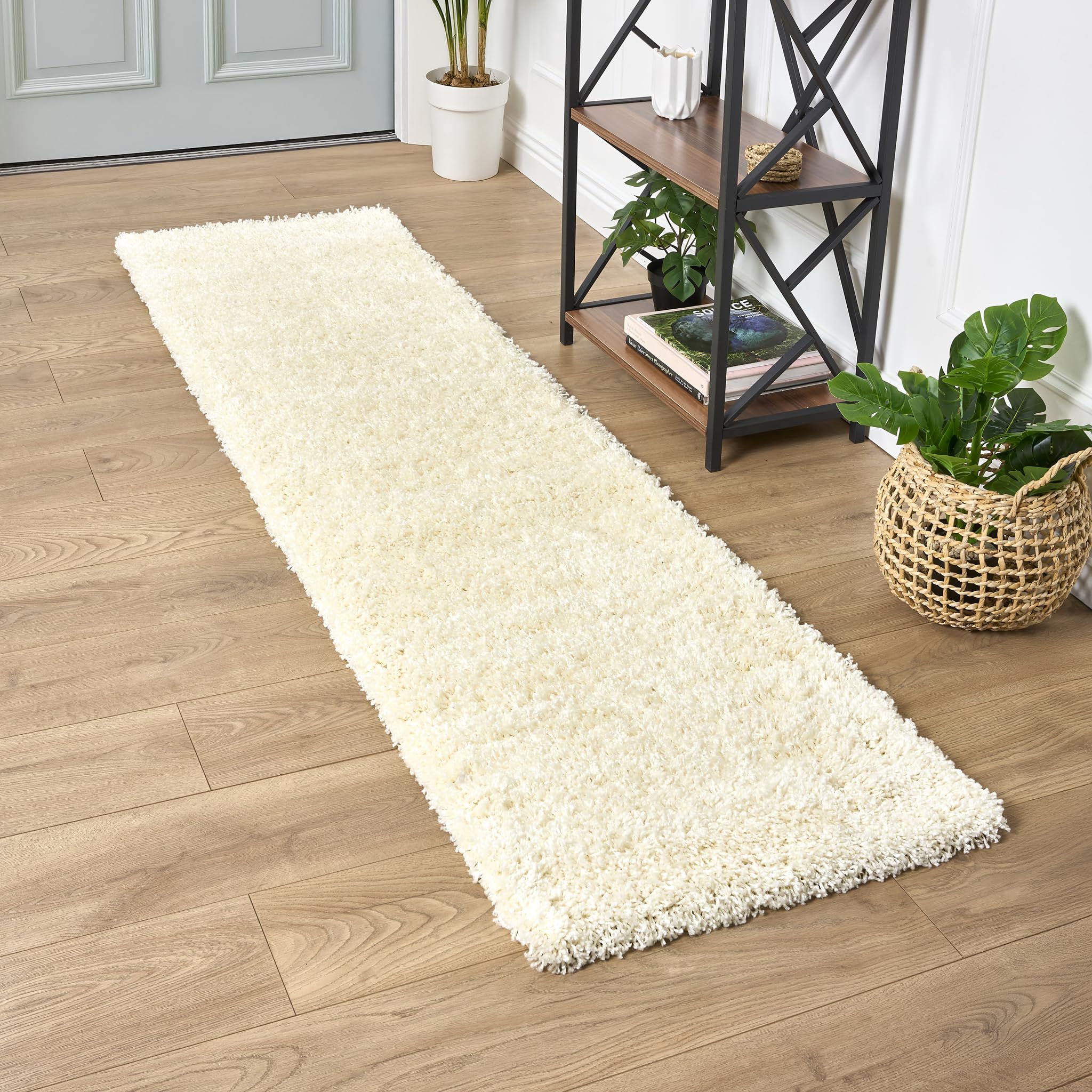 Bravich Navy Blue Shaggy Rug 80 x 150cm (2'7" x 4'11") 5cm Pile Medium Thick Fluffy Living Room Hessian Backed Washable — view 109
