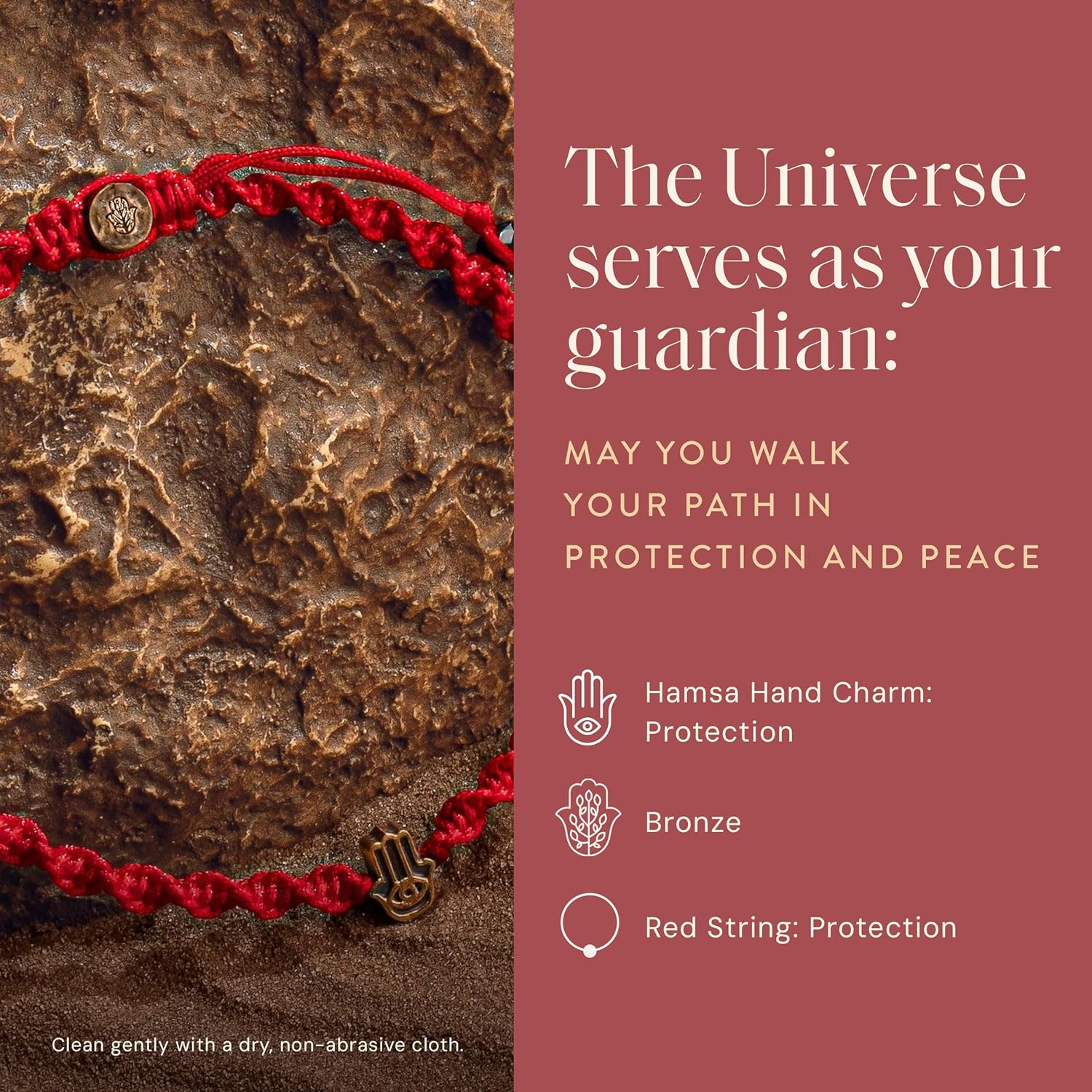 KARMA AND LUCK Guardian of Blessing, Men's Red String Bronze Charm Bracelet, Handmade in Bali for Protection, Adjustable Size - Image 3