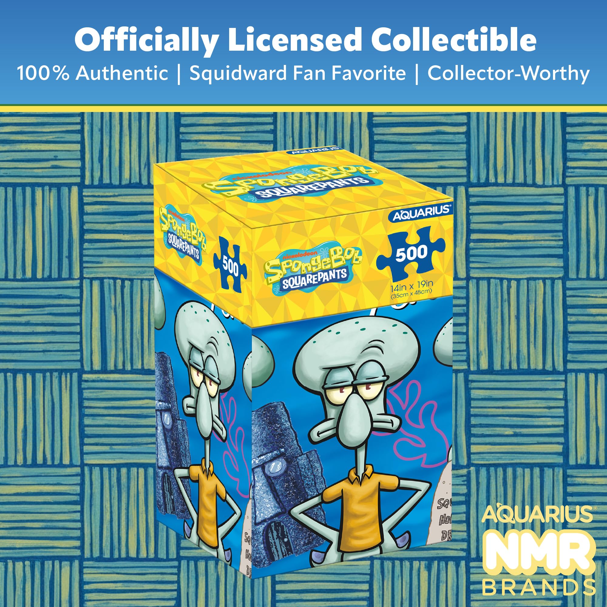 AQUARIUS Spongebob Squidward 500 Teile Puzzle - Offizielles Nickelodeon-Lizenz-Puzzle, 35,6 x 48,3 cm, vertikale Box, inklusive Referenzposter, Puzzle für Kinder, Jugendliche und Erwachsene