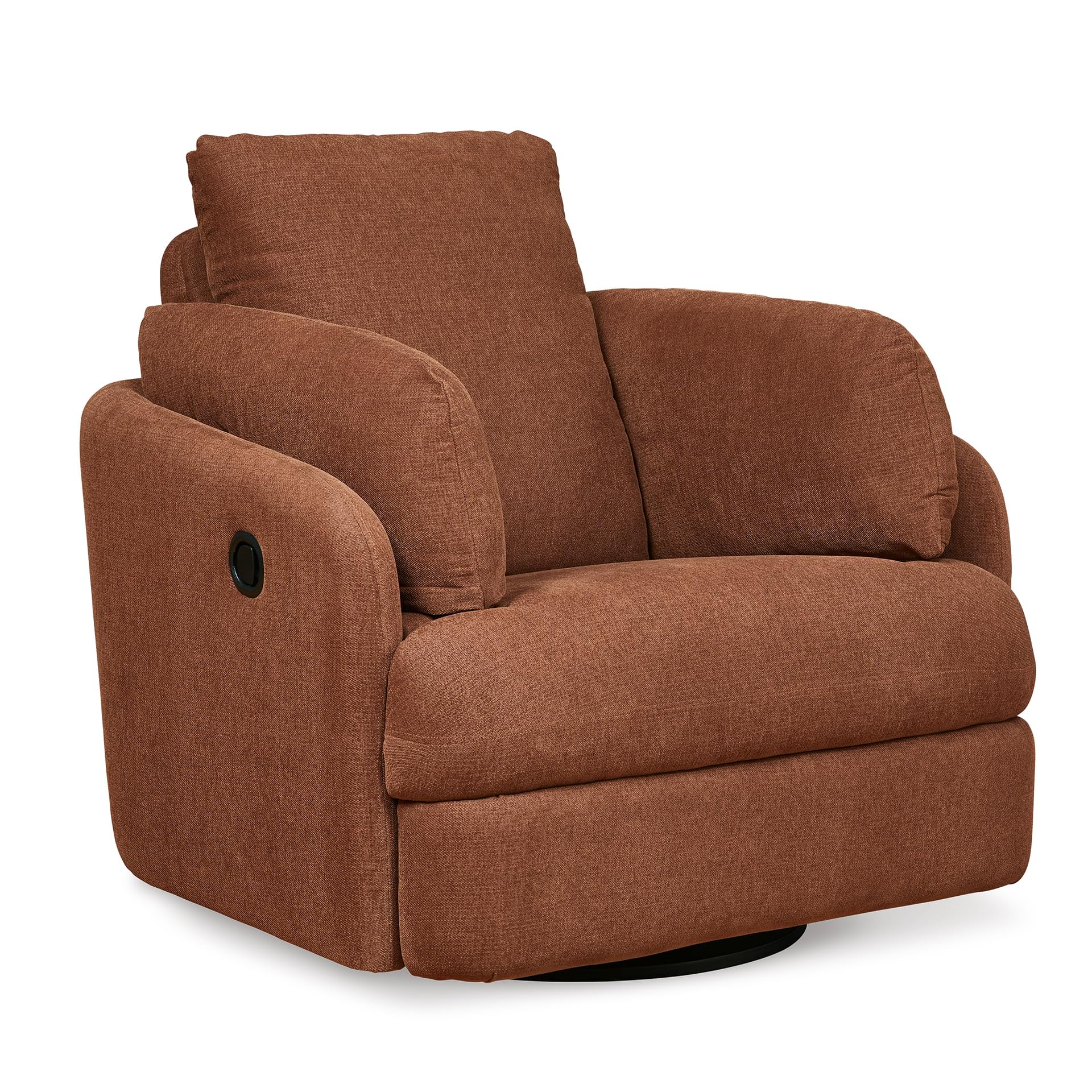 Signature Design by Ashley Modmax Contemporary Swivel Glider Recliner, Manual Reclining Chair for Living Room or Nursery, Next-Gen Nuvella Stain-Resistant Fabric, Hidden Storage, 42" W, Orange