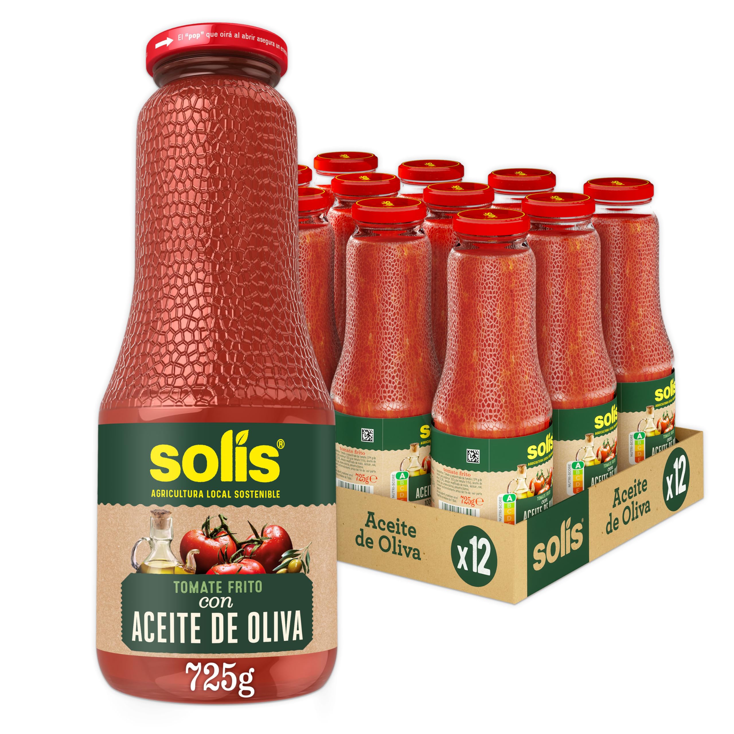 Solis Salsa de tomate FRASCO OLIVA 12 x 725 g