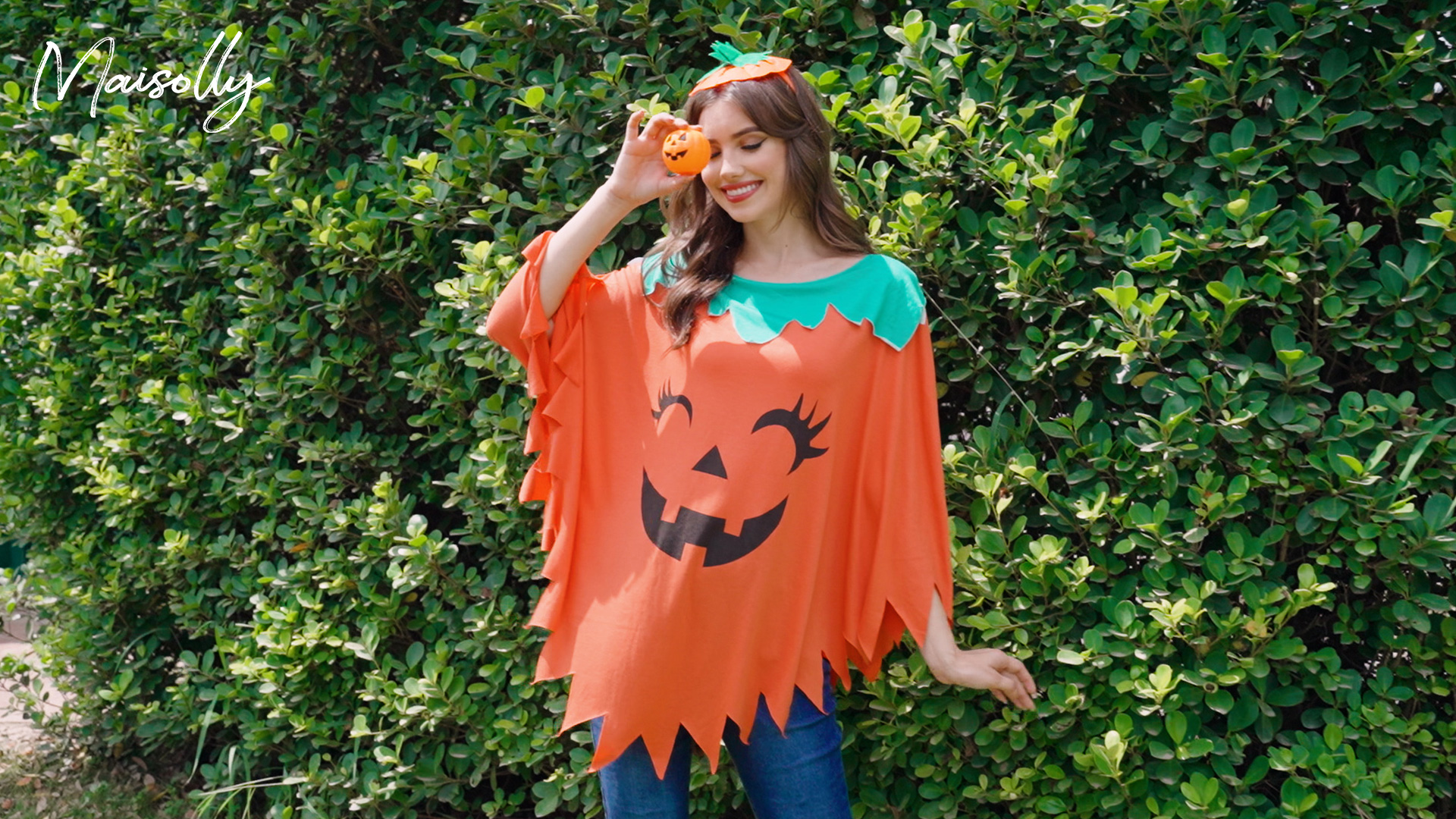 Eurzom Halloween Pumpkin Costume For Women Pumpkin Costume Accessories For Adult Cosplay Party (Medium