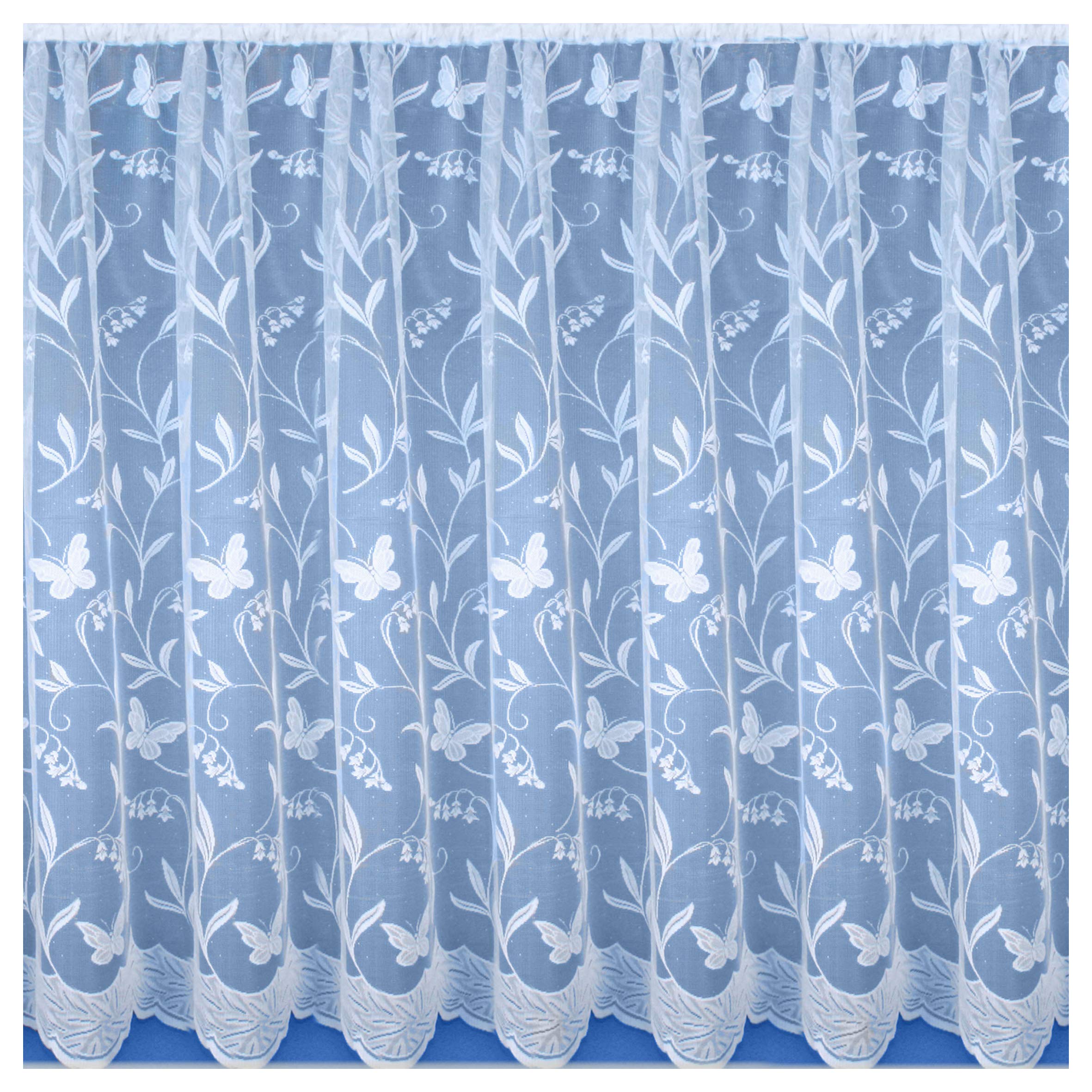 Tyrone Textiles Hawaii Lace Floral Net Cut Panel - White - 500x114cm