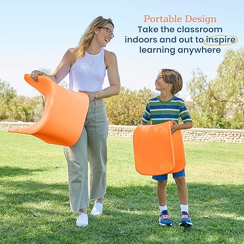 Miniatura 33 de ECR4Kids Asiento ondulado, altura del asiento de 14 a 15.1 pulgadas, taburete de perca, amarillo, paquete de 2 Amarillo,Negro -,Azul,Gris