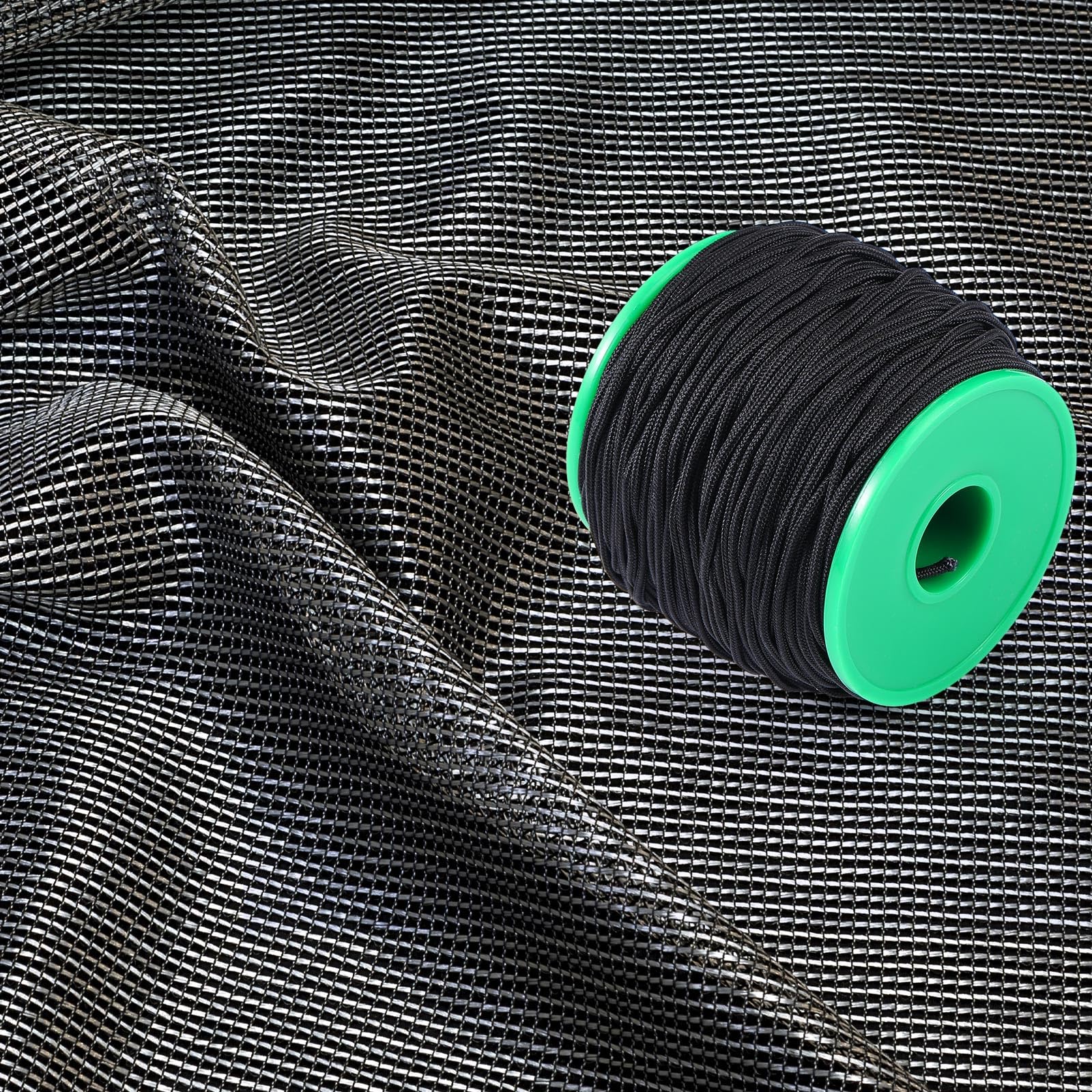 Threlaco Accesorio y colocación de aguja de cordones incluye cordón de nailon negro de 2 mm y agujas de coser grandes accesorios de tela de sombra