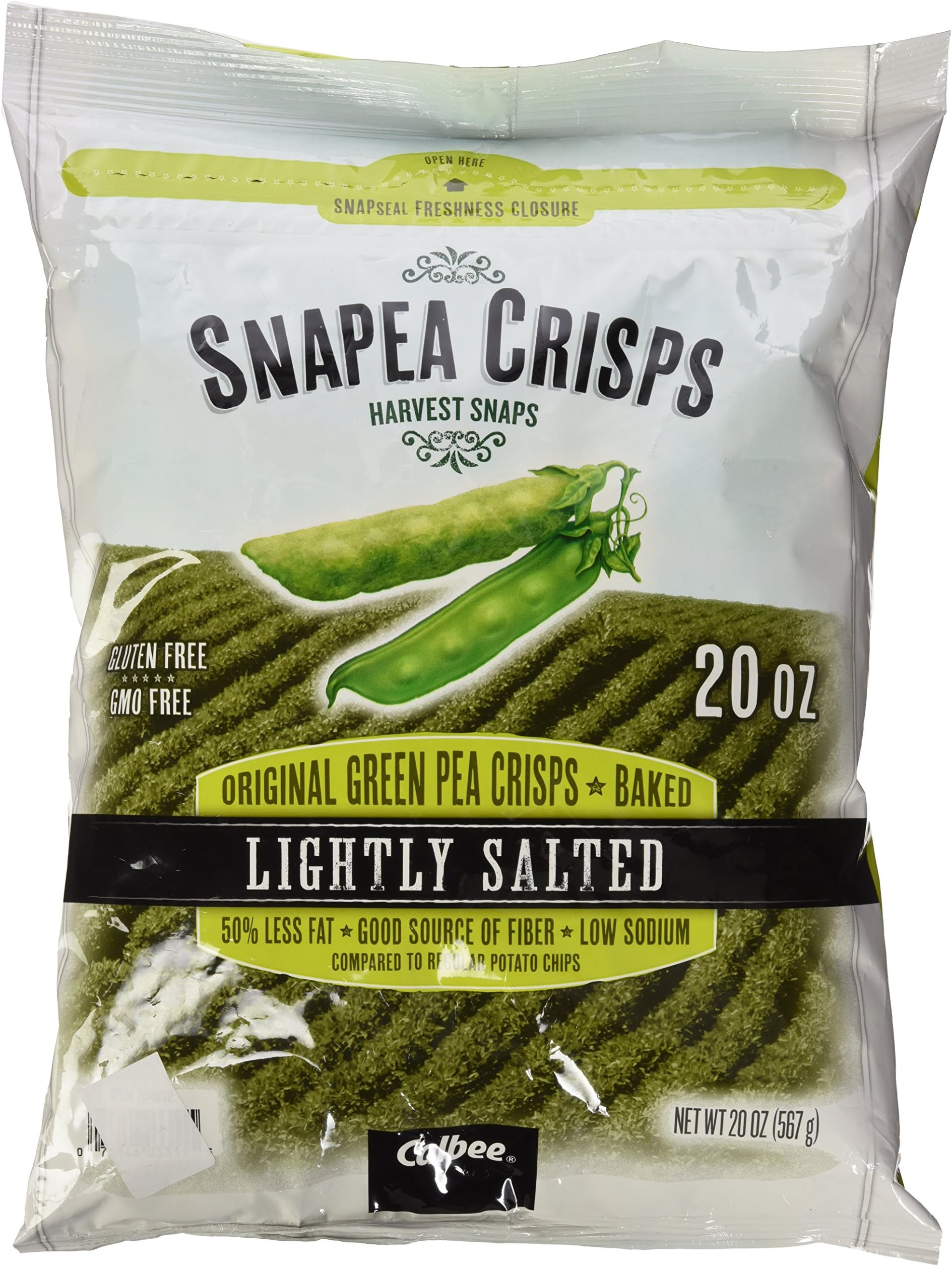 Harvest Snaps Snapea Original Green Pea Crisps, Baked and Lightly Salted, 20 Ounce