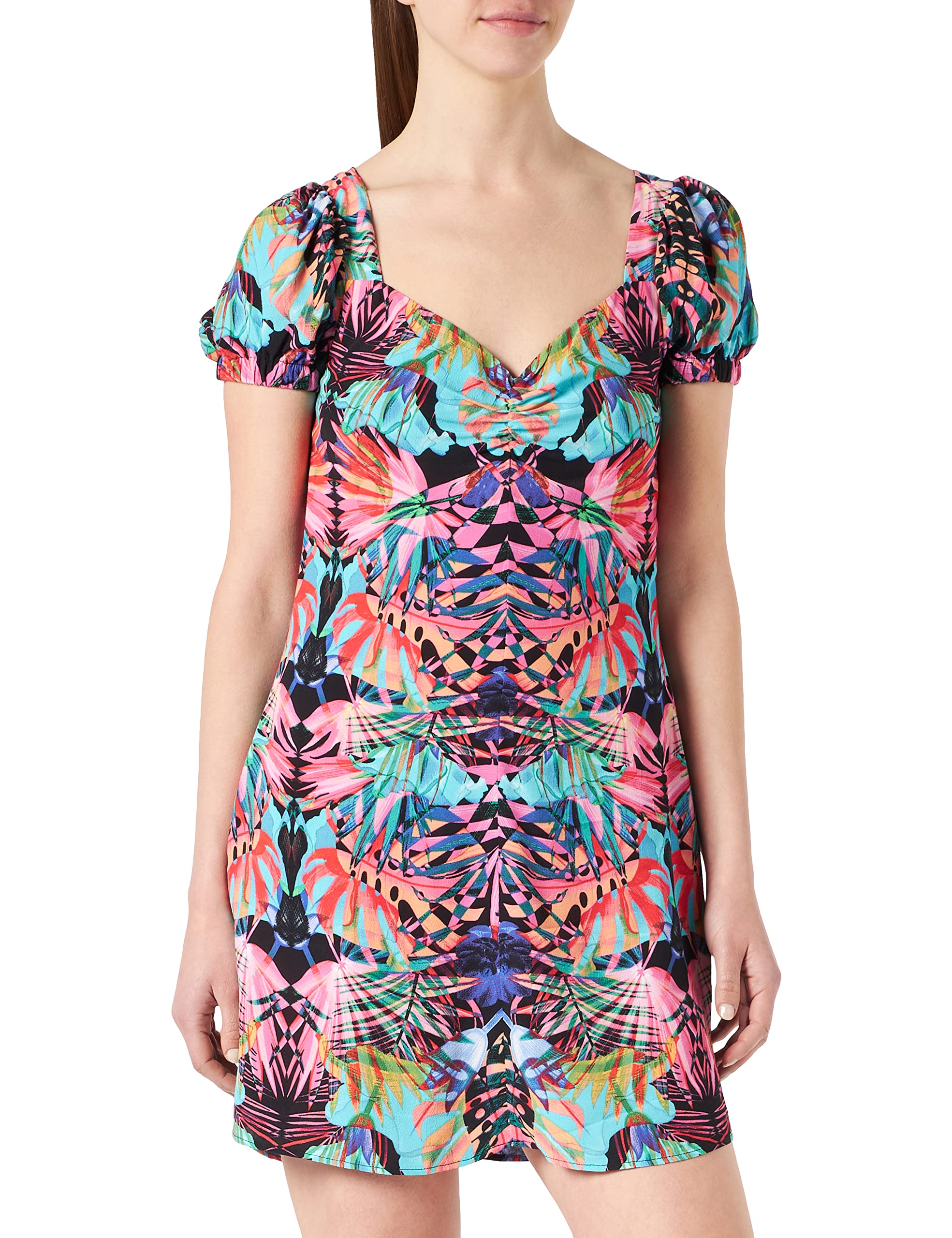 Arty print dress - RED - S