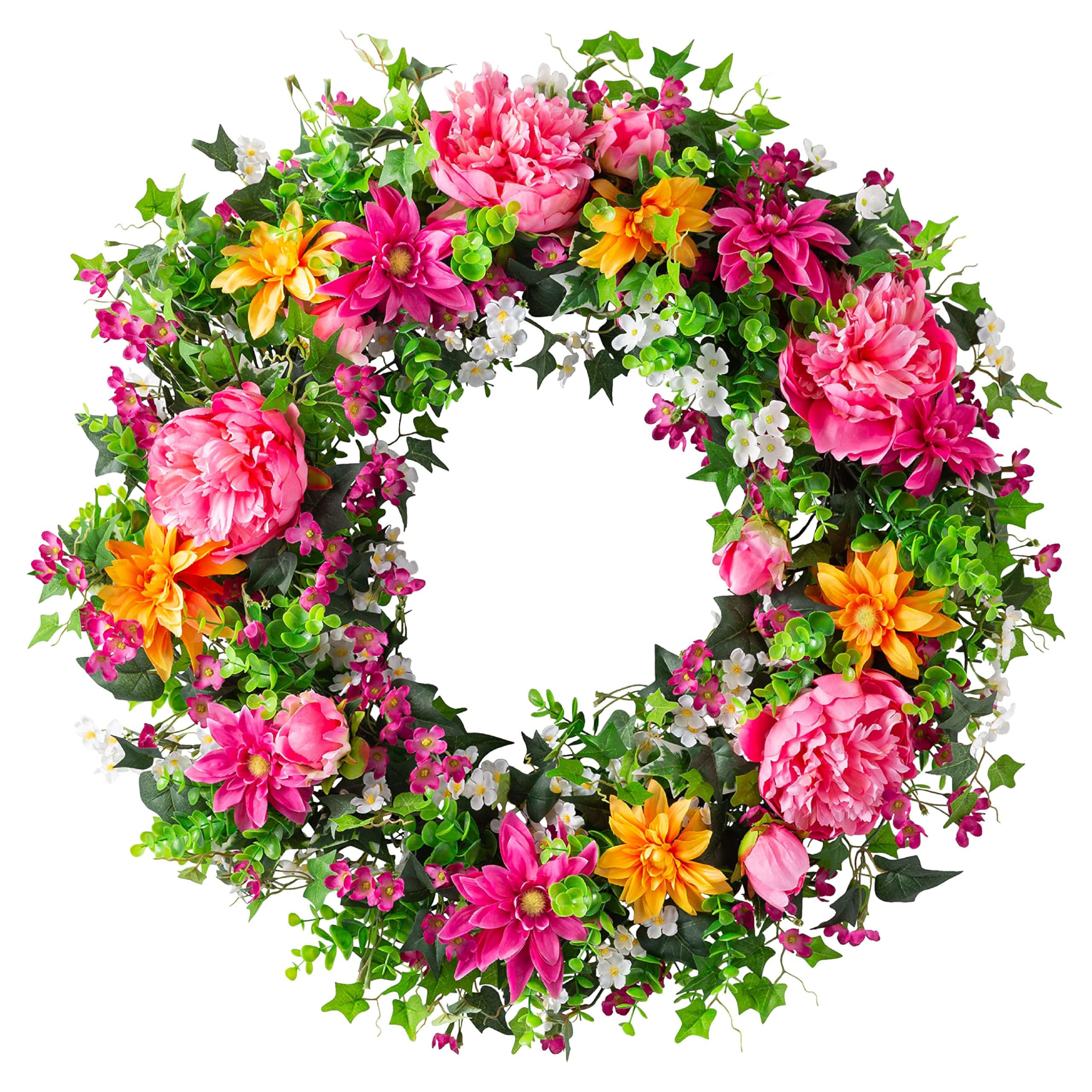 Balsam Hill Radiant Peony Spring Summer Wreath