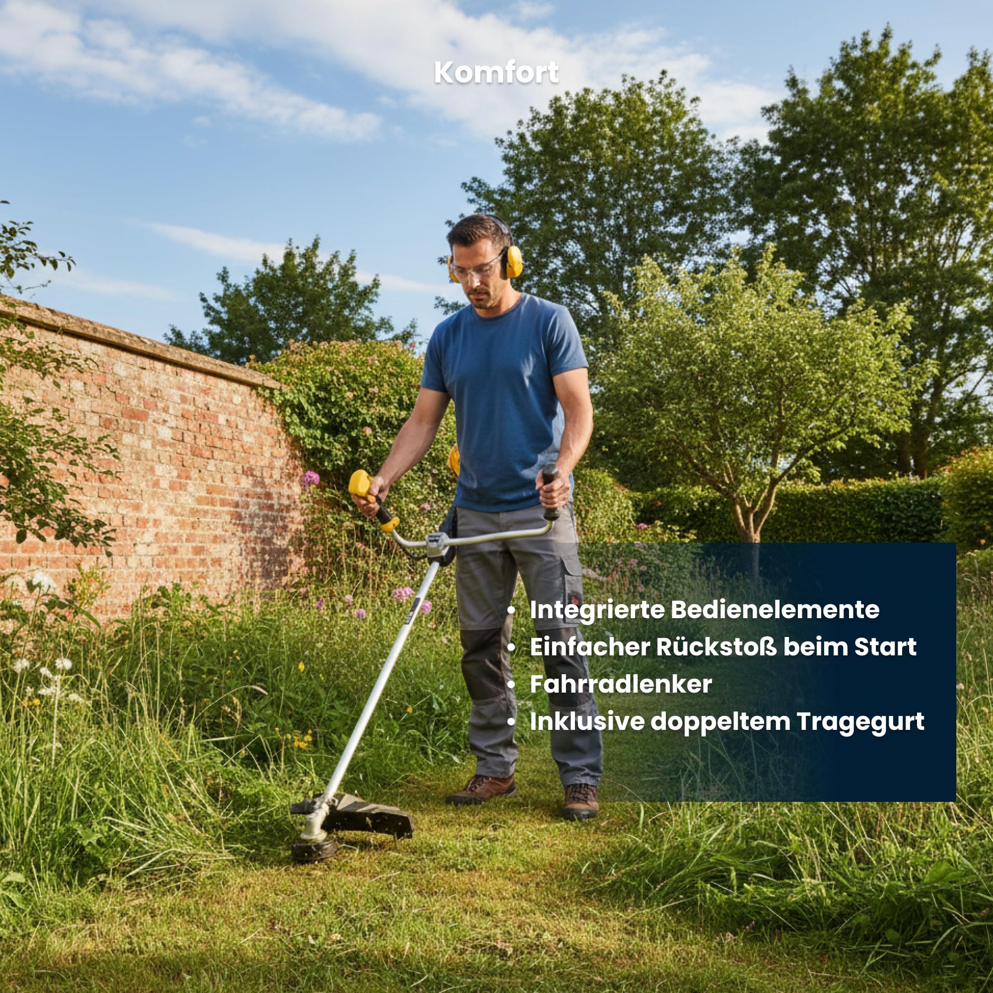 STIGA BC 535 B Benzin-Freischneider - 32,6 cc 2-Takt-Motor, 43 cm Schnittbreite, Fahrradlenker, 3T-Messer & Tap&Go-Kopf