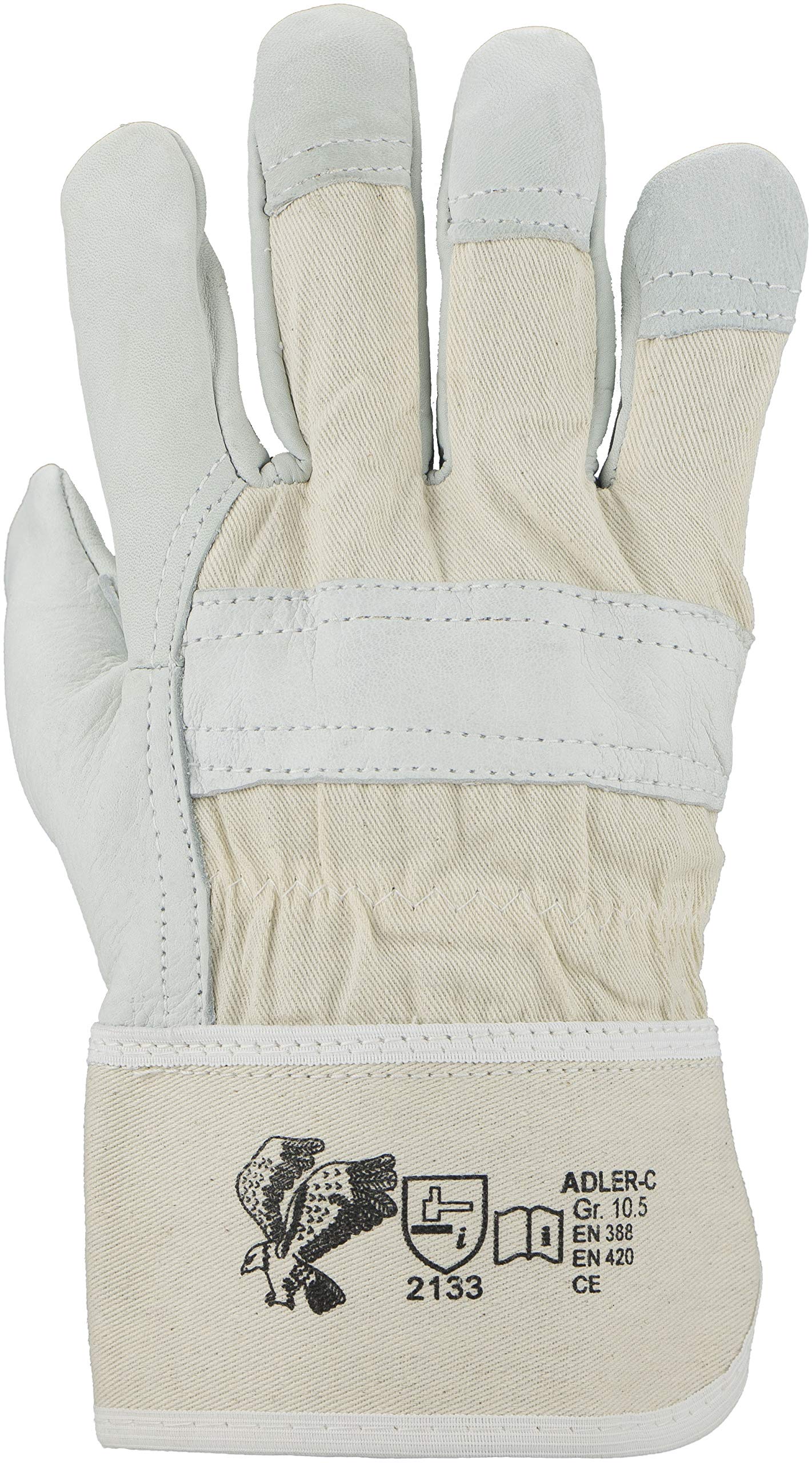 ASATEX Rindnarbenleder-Handschuh ADLER-C9, naturfarben, Gr. 9 (12 Paar)