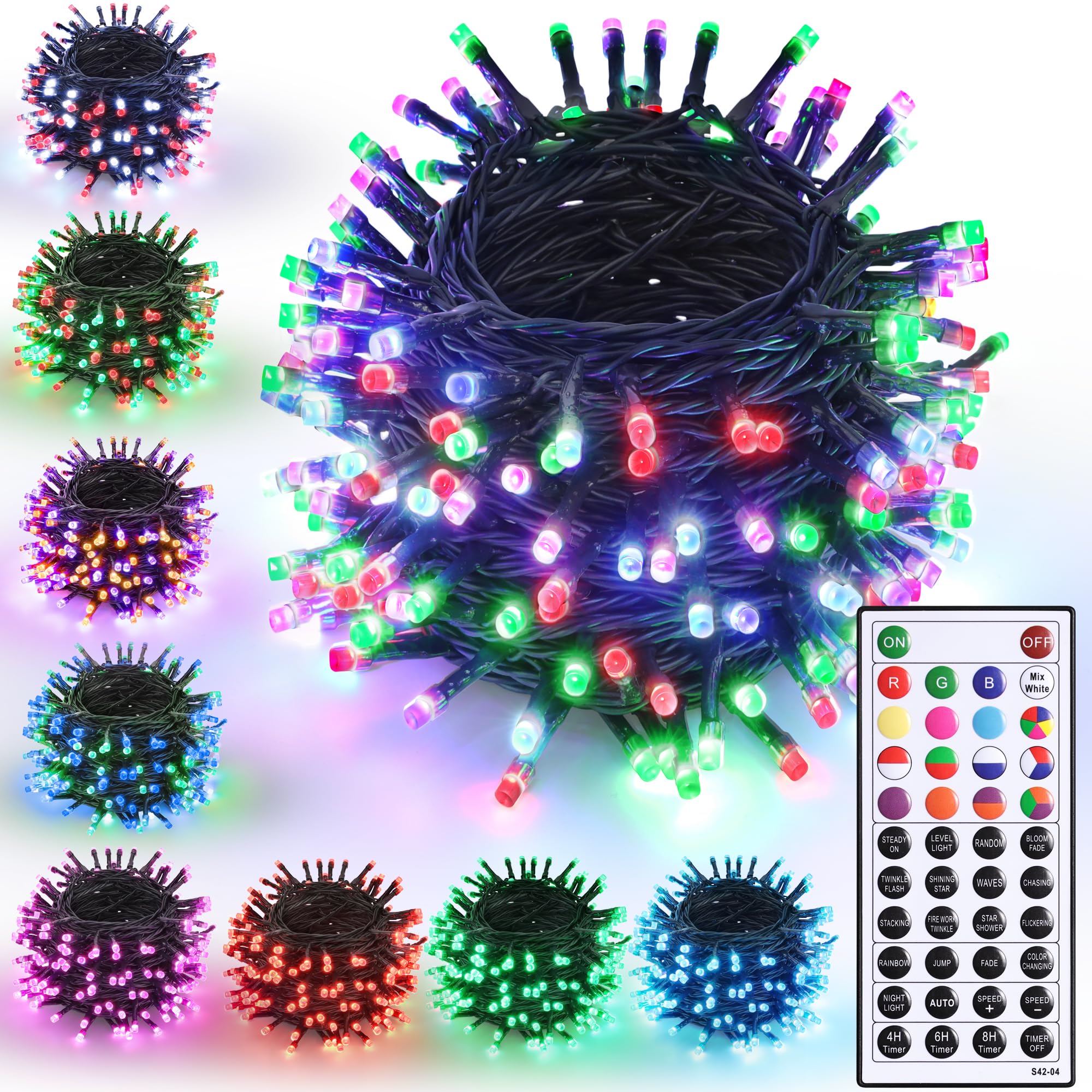 Forest Fire&Green➕Red&Green➕Rainbowセット Joomer Color Changing Christmas Lights, 66FT 200 LED RGB