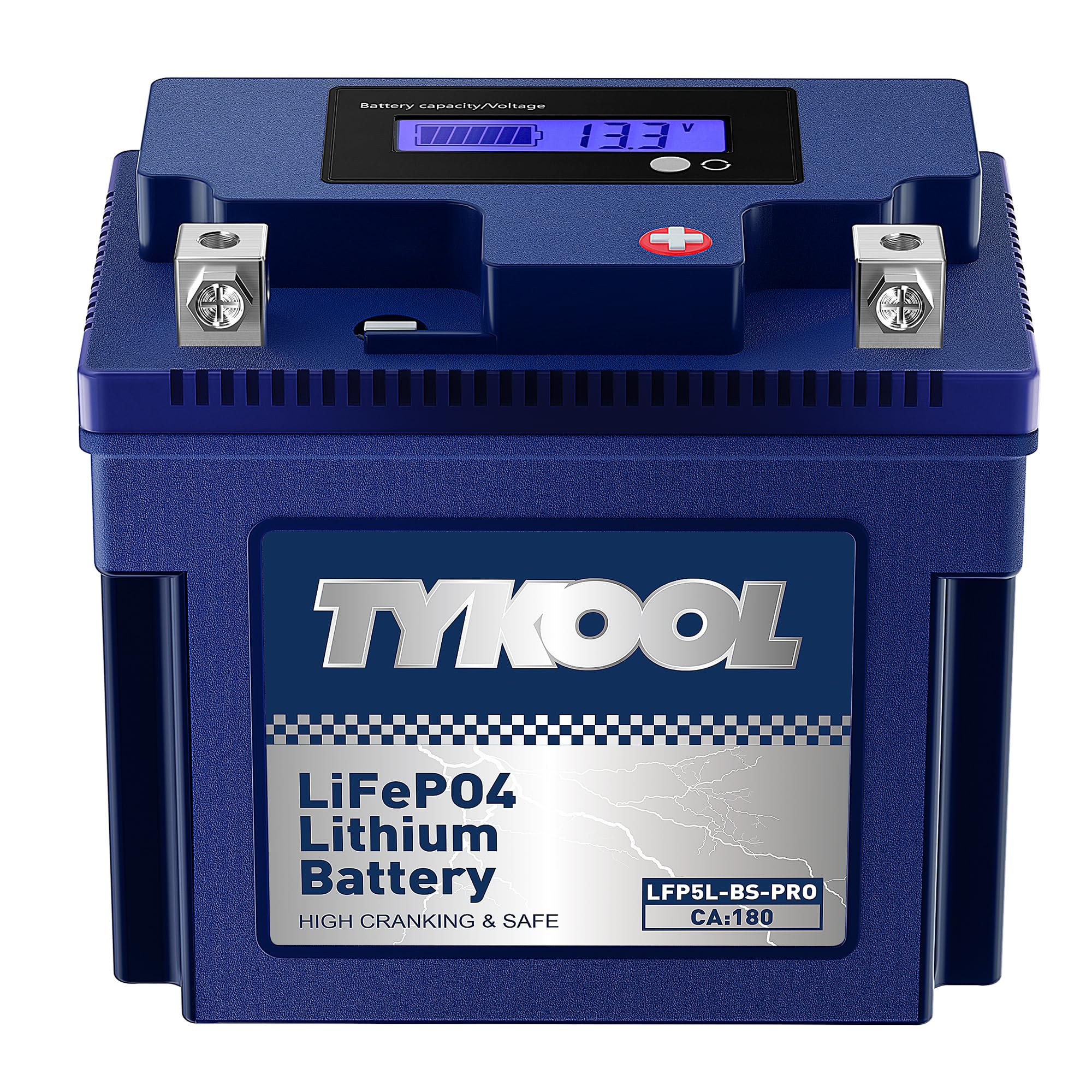 TYKOOL YTX5L-BS High Performance lithium LiFePO4 Motorcycle Battery,12.8V 3Ah,180CCA,Built in BMS,Powersports Battery,for ATV,4 wheeler,quad,dirt bike, Lawn Mower,Generator