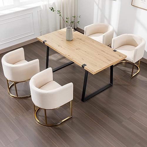 Miniatura 16 de Silla de comedor tapizada, moderna silla lateral de barril, sillas de comedor tapizadas, cómoda silla auxiliar de cocina para sala de estar, color