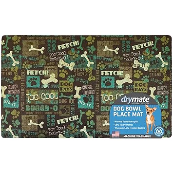 Drymate Best Friend Dog Bowl Place Mat, Green, Medium/12