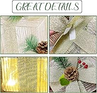 Vista 3 de Lulu Home Juego de 3 cajas de Navidad iluminadas, 60 luces LED con moños, cajas de Navidad enchufables para decoración de árboles de Navidad