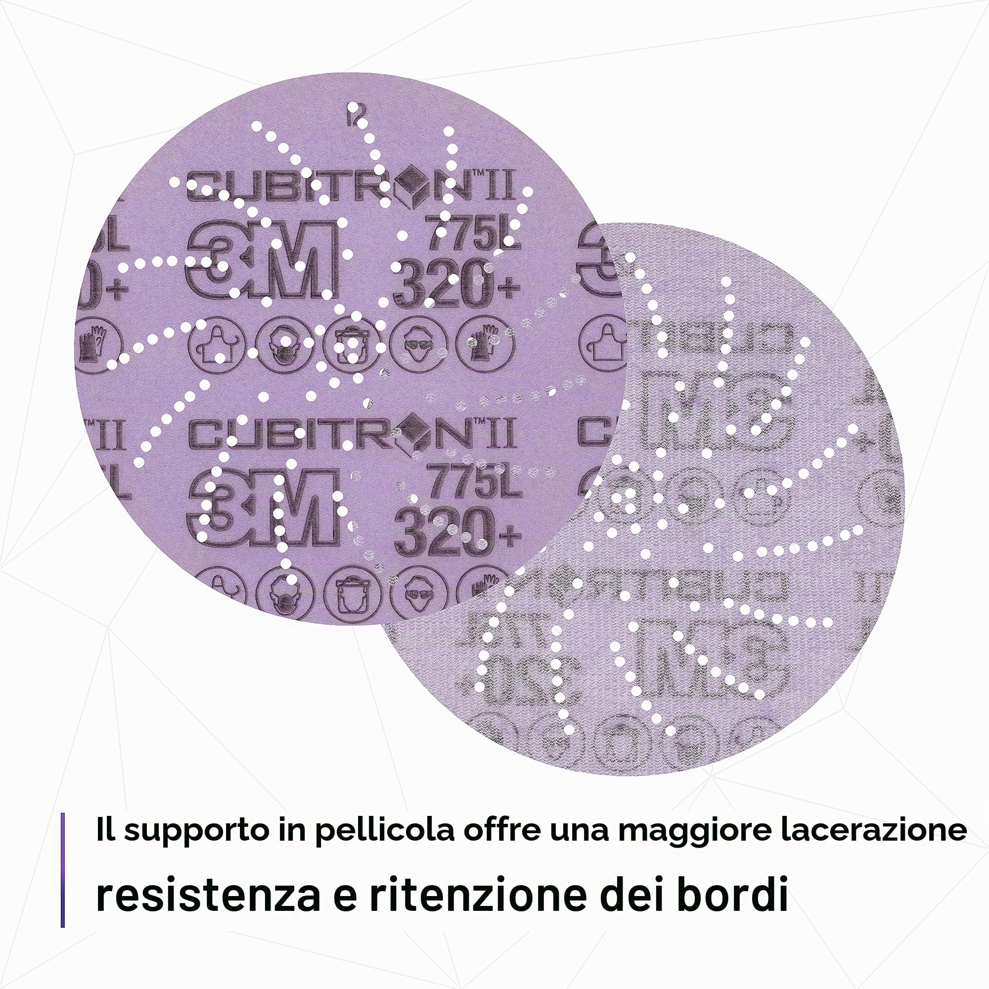 3M Cubitron il Disco con Supporto in Film 775L, 127 mm, 320+, Sabbia Pulita, 50 Dischi per Confezione