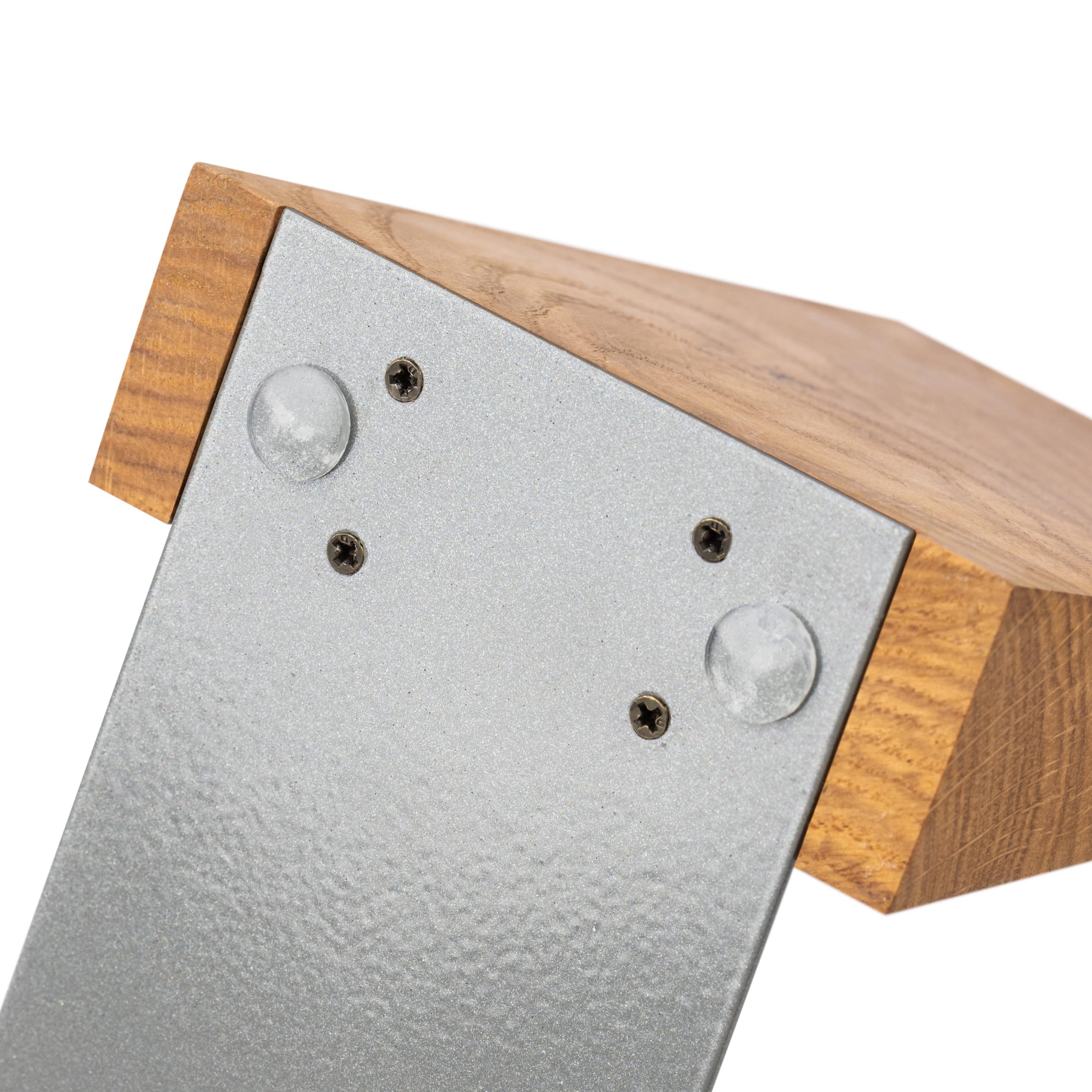 TILISMA Fermalibri per scaffali, fatti a mano, in legno, con base in metallo, albero di quercia, robusti supporti per libri pesanti, accessori decorativi moderni per contenere libri sulla libreria