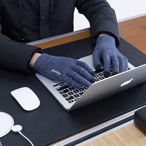 Miniatura 24 de Achiou Guantes de invierno para hombres y mujeres, guantes para pantalla táctil, gel de silicona antideslizante grueso mejorado, forro térmico