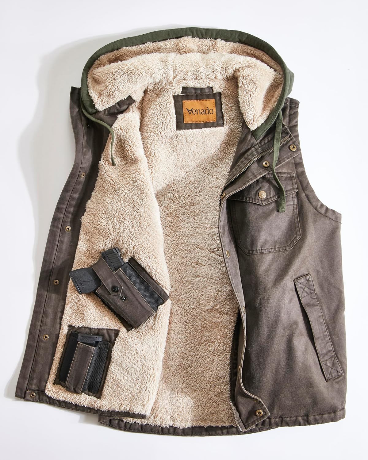 Venado Yukon Trail Concealed Carry Hooded Vest for Men - Image 3