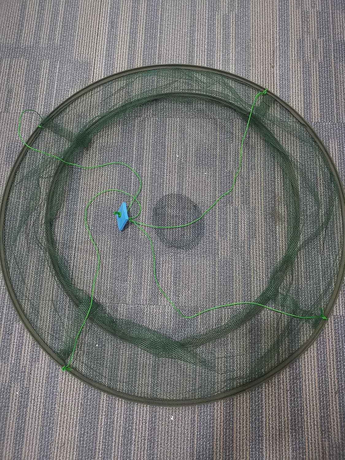 EatingBiting Portable Prawn Bait Crab Shrimp Net Drop Landing Fishing Pier Harbour Pond 31.5" Folding Fishes Net Perfect for Keeping Fishes Minnows Crab Lobsters (can not Hold a Large Fish)