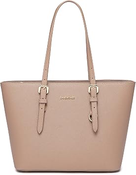 David Jones - Women's Shopping Handbag - Shoulder Bag - PU Leather Long Handle - Shopper Capacity Medium Size - Elegant City Bag - Pink