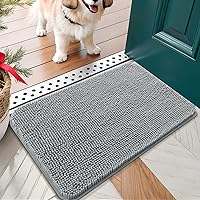 Vista 1 de OLANLY - Tapete para puerta de perro y patas sucias, absorbe la humedad y la suciedad, antideslizante, lavable, de felpilla de secado rápido