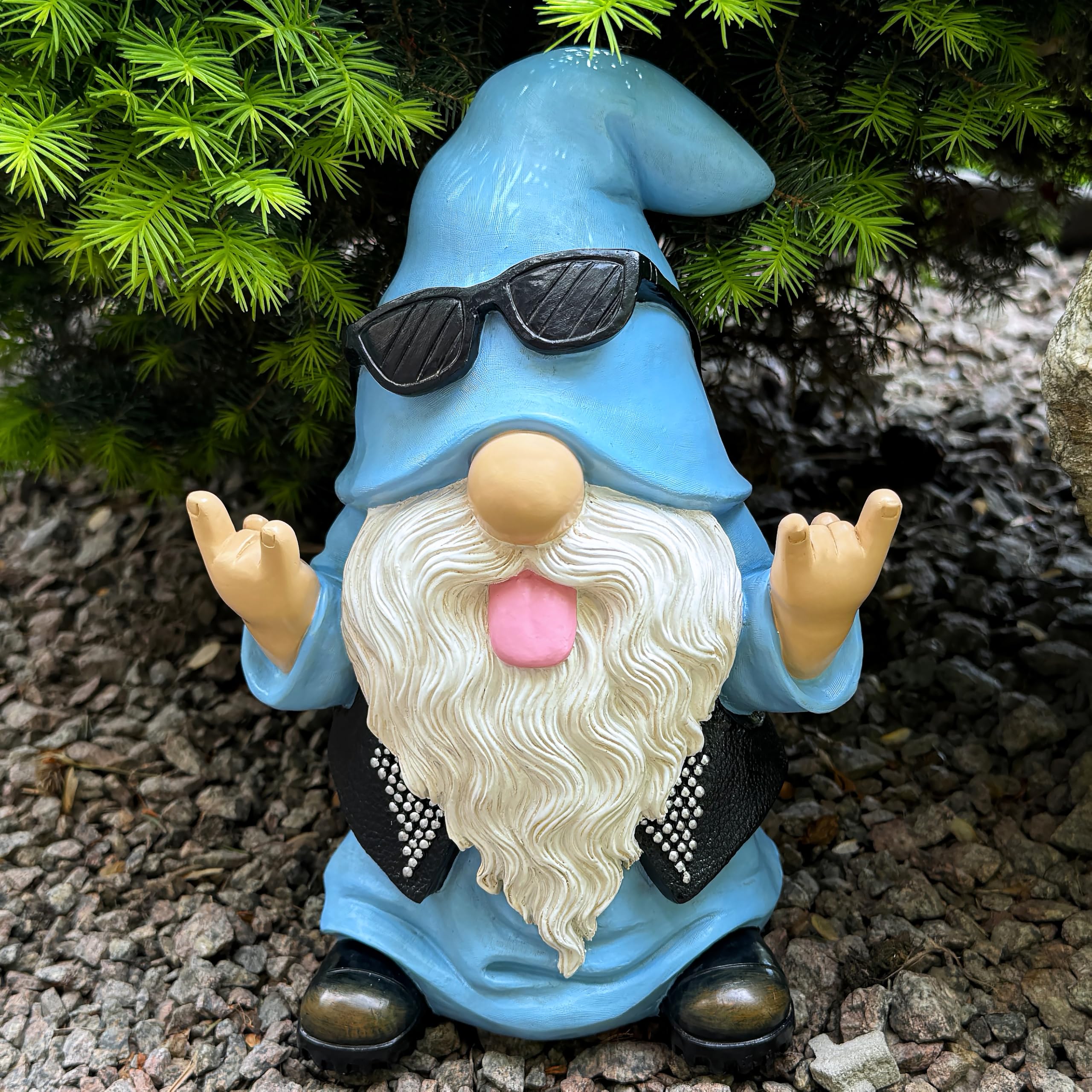 Mood Lab Gartenzwerg - Wippenzwerg Statue - 24,6 cm Rasenfigur - für Outdoor oder Haus Dekor - Lustige Hof- und Terrassendekoration