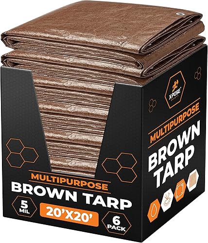 Miniatura 79 de Xpose Safety - Lona de polietileno ligera azul – Funda protectora multiusos, paño de goteo – duradero, impermeable, resistente a la intemperie