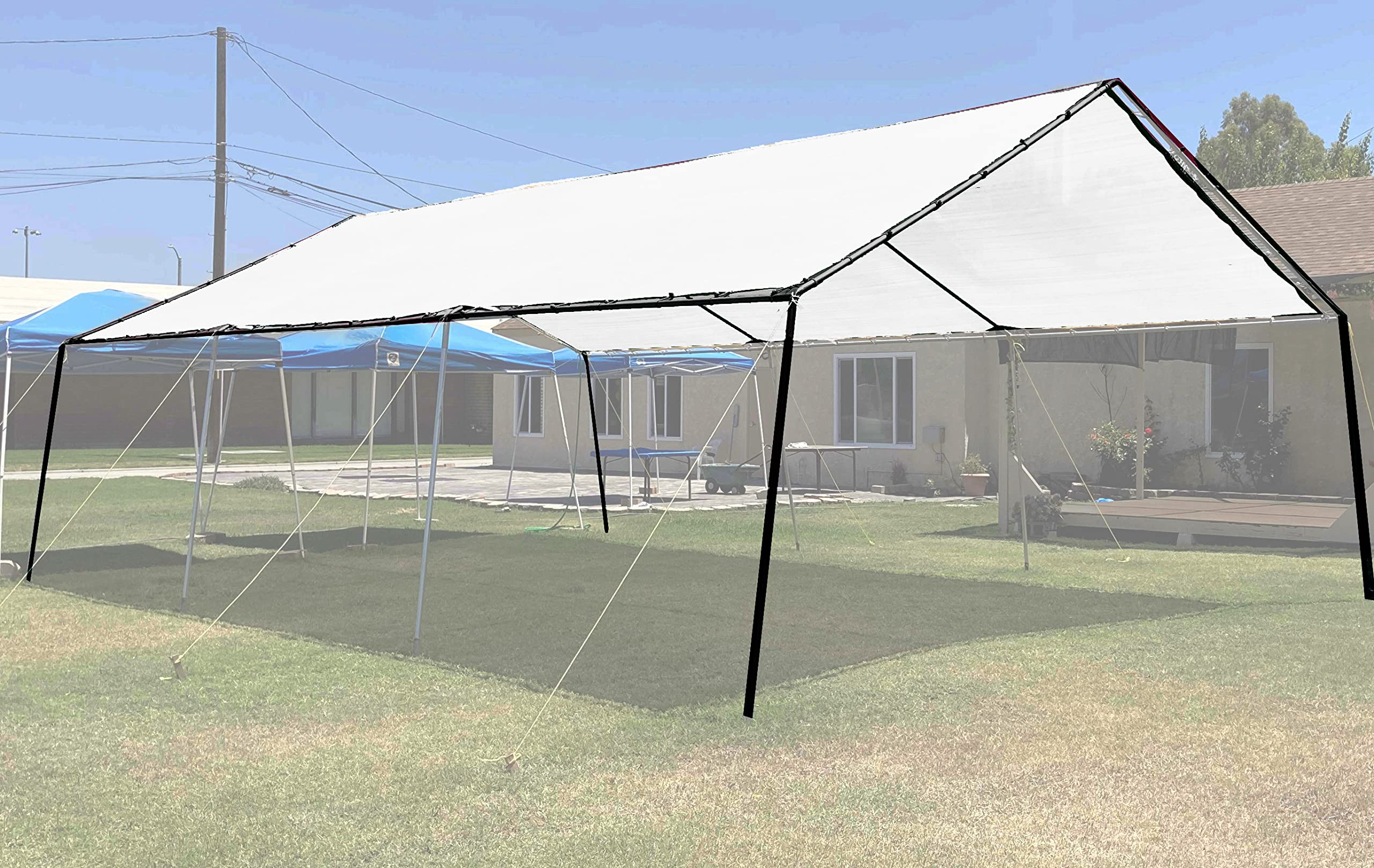 Heavy Duty 7x10 FT Waterproof White Tarp – Shade Cover For Boat, ATV, Woodpile & More - View #9