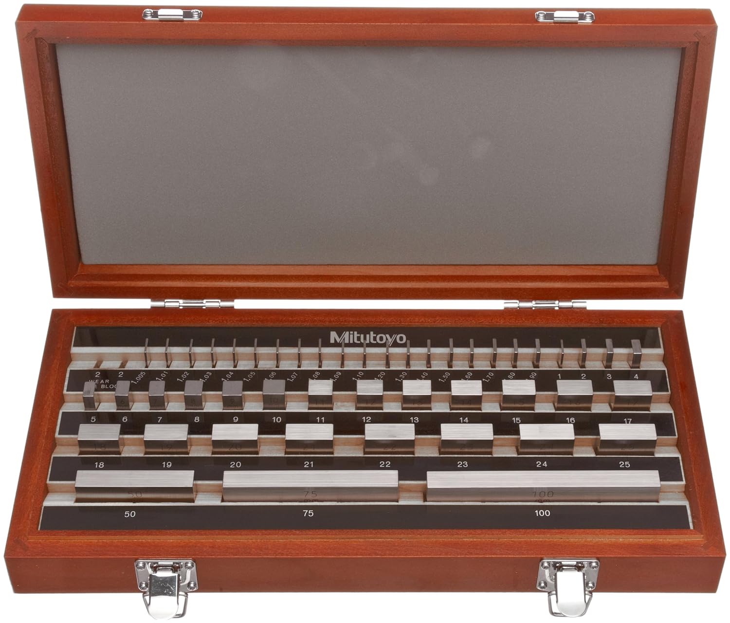 Mitutoyo Steel Rectangular Gage Block Set, ASME Grade AS2, 25100 mm